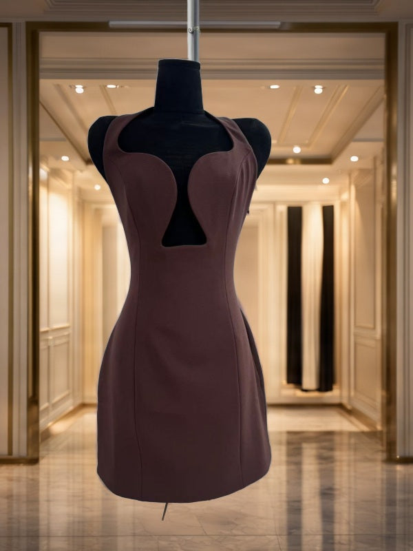 Plunge Halter Neck Bodycon Mini Dress mannequin view · nz-bg-v1