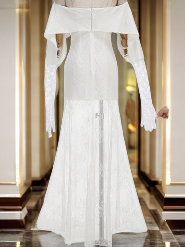 Off-Shoulder Two-Piece Maxi Set with Sheer Lace Skirt mannequin view · nz-bg-v1