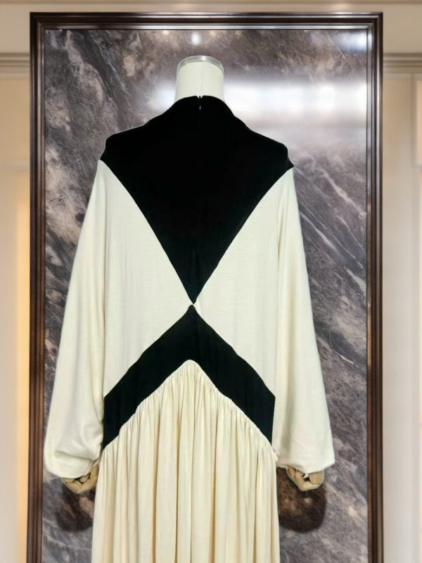Colourblock Mock Neck Batwing Maxi Dress mannequin view · nz-bg-v1