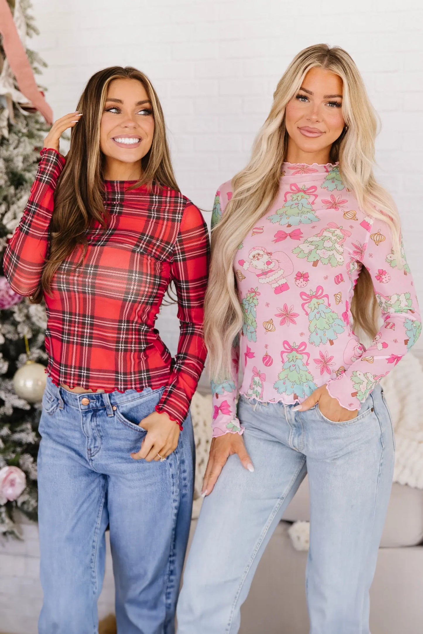 Pink Abstract Print Stand Neck Slim Fit Long Sleeve Top