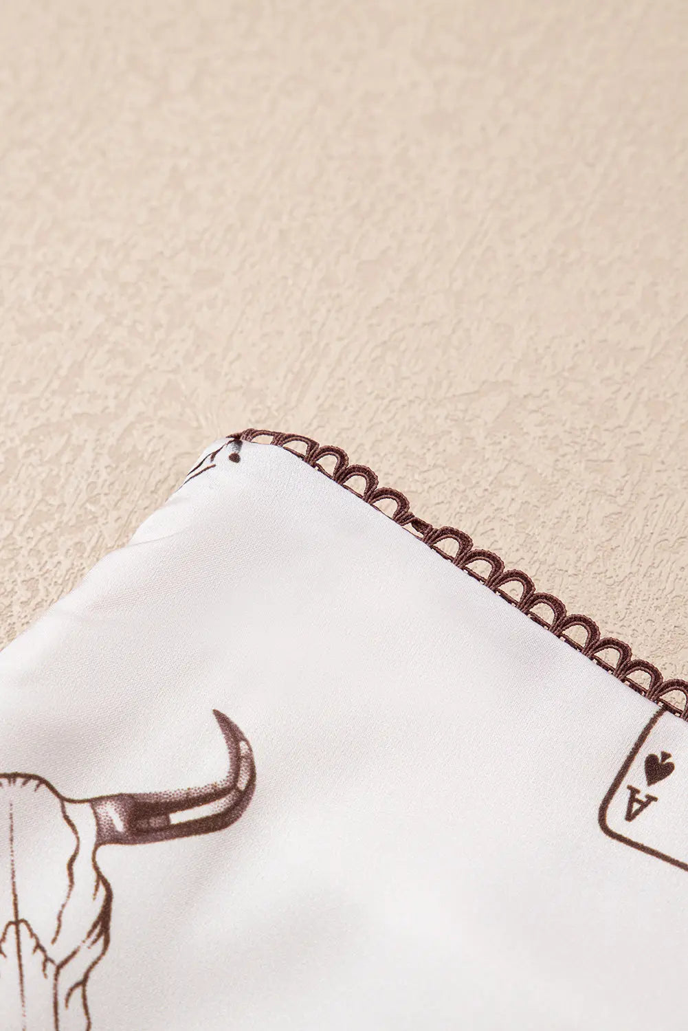 White Western Print Satin Long Skirt - Skirts