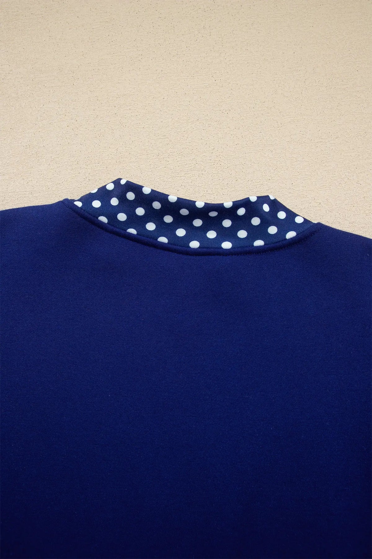Tillandsia Purple Colorblock Polka Dot Contrast Trim Oversized Sweatshirt