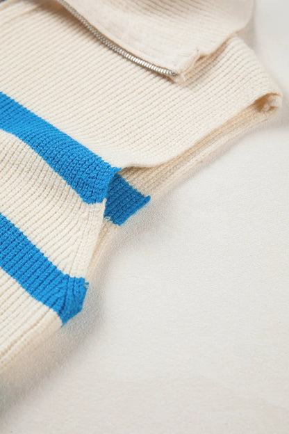 Chicory Coffee Ribbed Half Zip Collared Sweater Vest