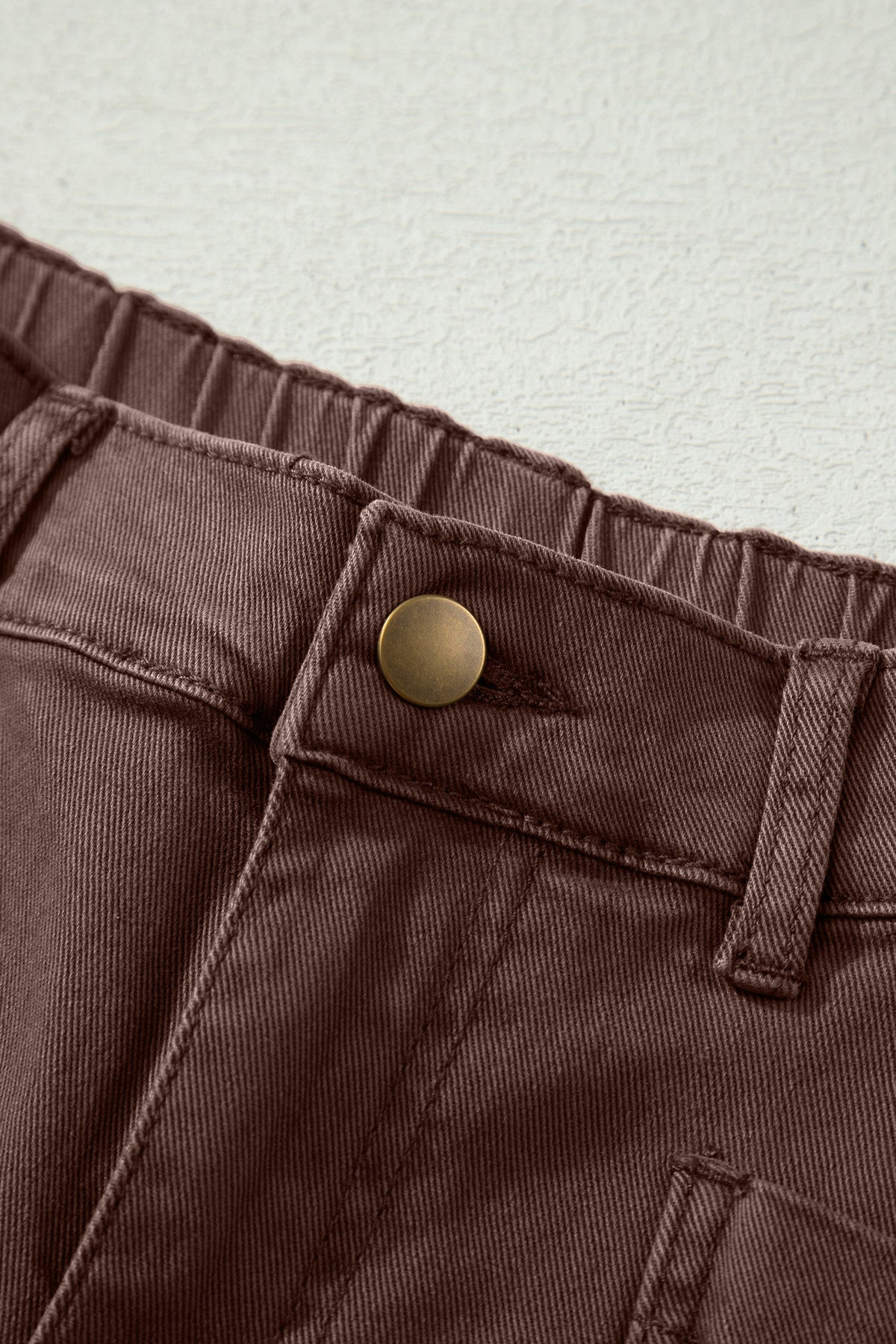 Solid Color Square Patch Pocket Ankle-length Barrel Jeans