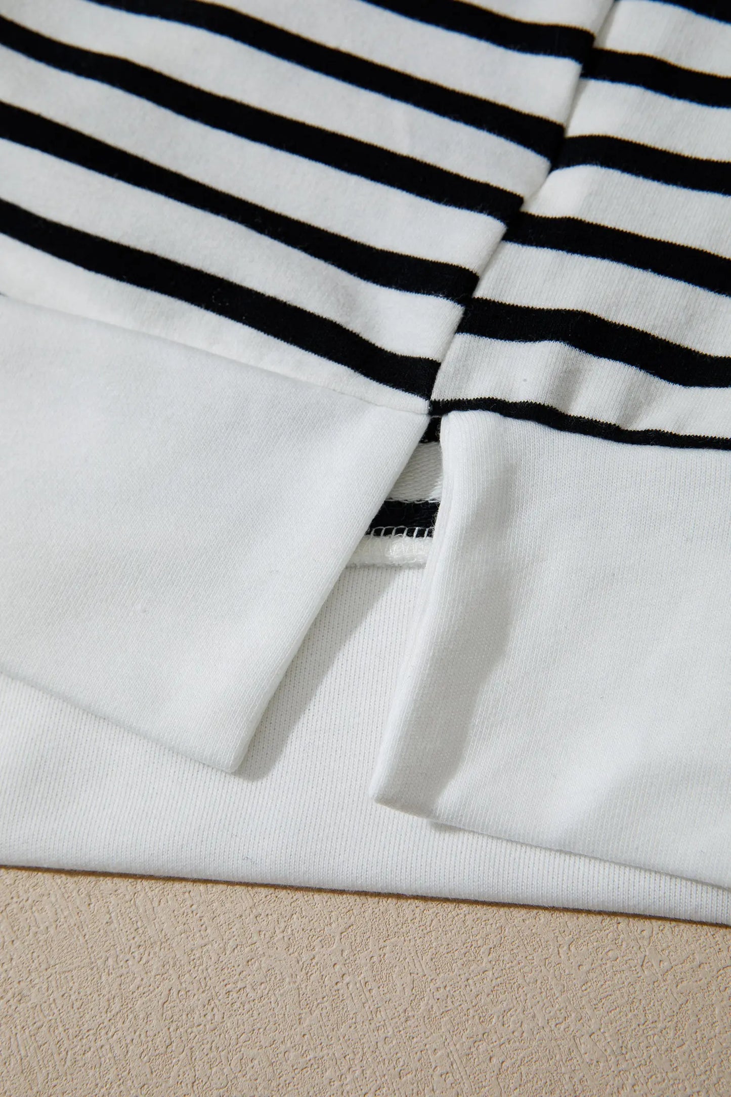 White Stripe Striped Colorblock V Neck Long Sleeve Shift Plus Size Blouse