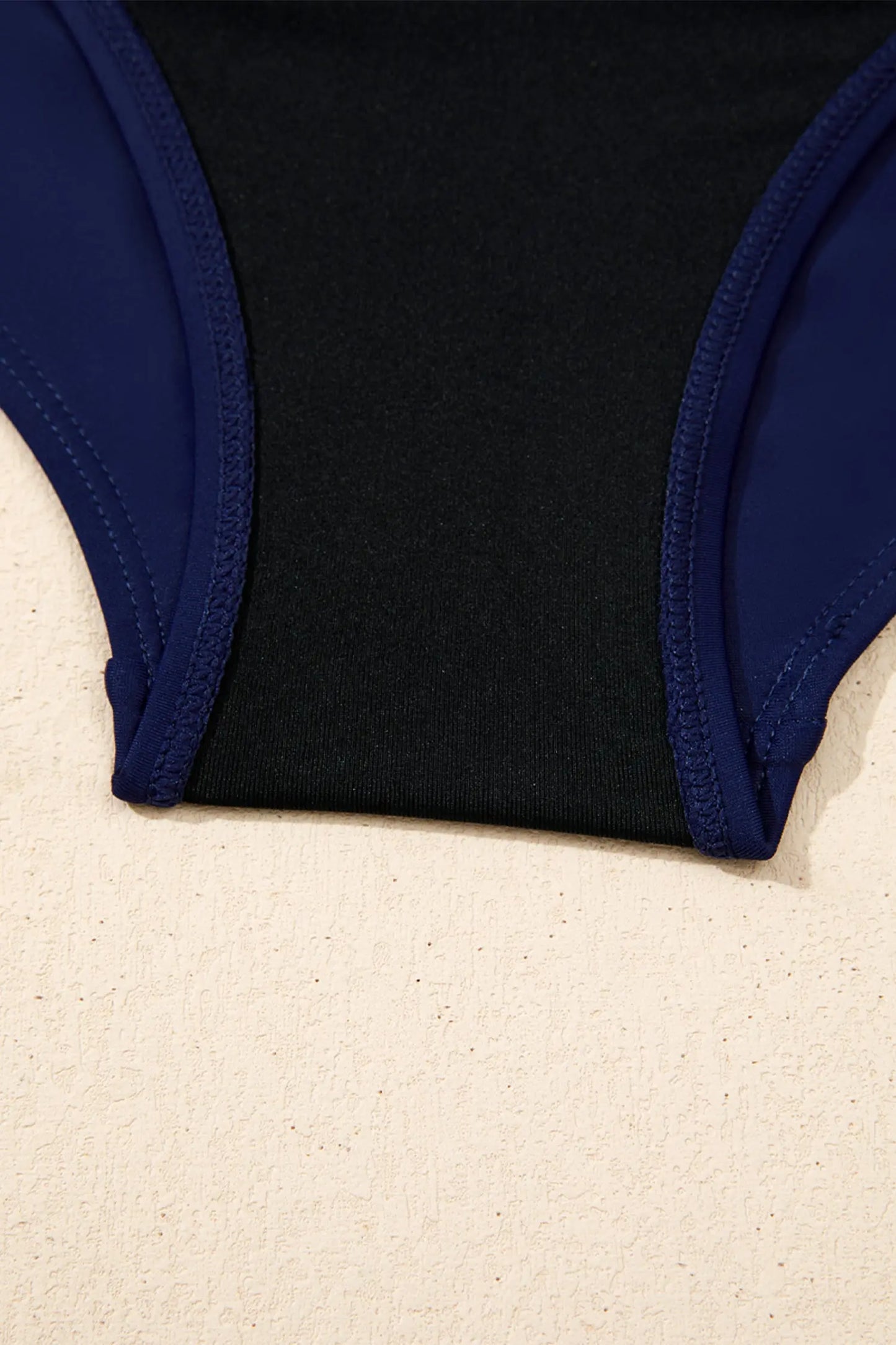 Blue Stripe Patchwork Crossed Straps One Piece Swim Dress