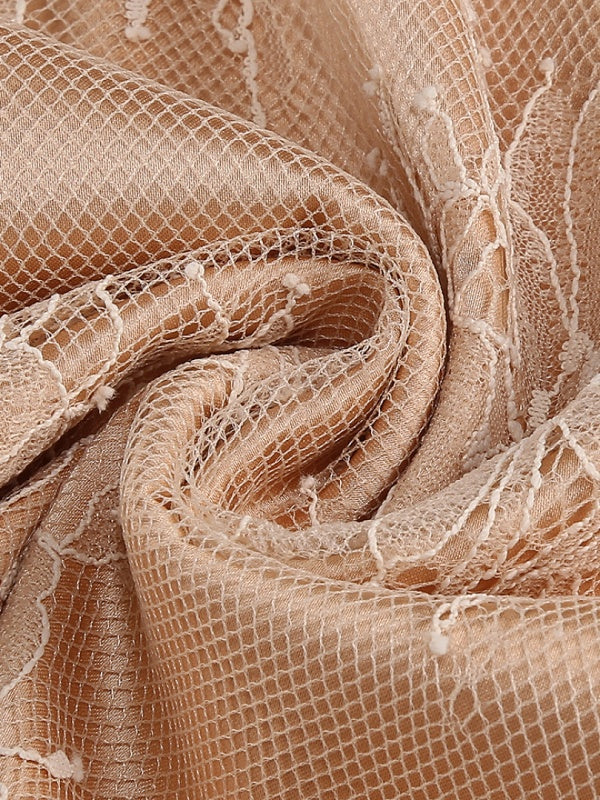Blush Lace Corset Maxi Dress with Ruffle Peplum detail view · nz-alt-v1