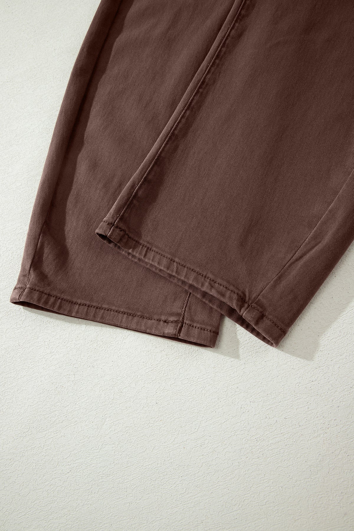 Solid Color Square Patch Pocket Ankle-length Barrel Jeans
