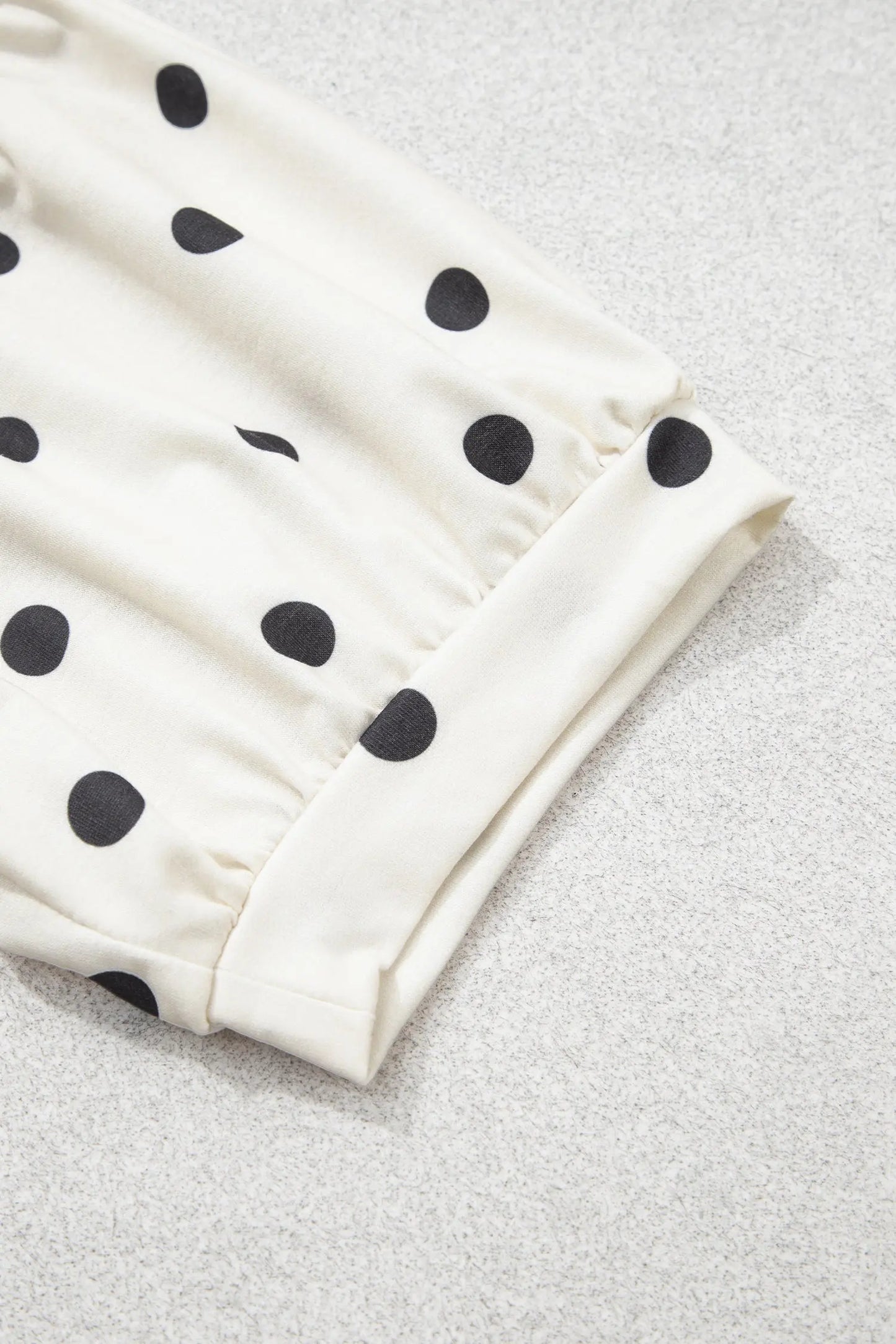 Black Polka Dot Half Sleeve Loose Top Elastic Waist Casual Pants Set