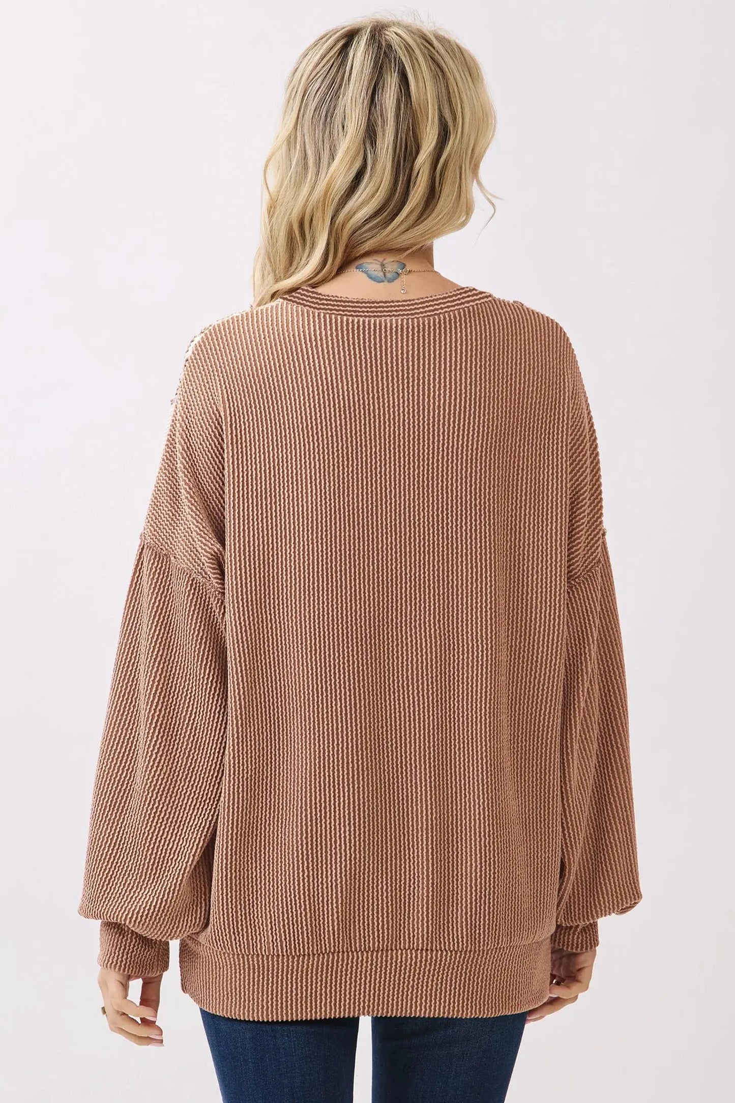 DUNE Leopard Print Colorblock Ribbed Knit Top