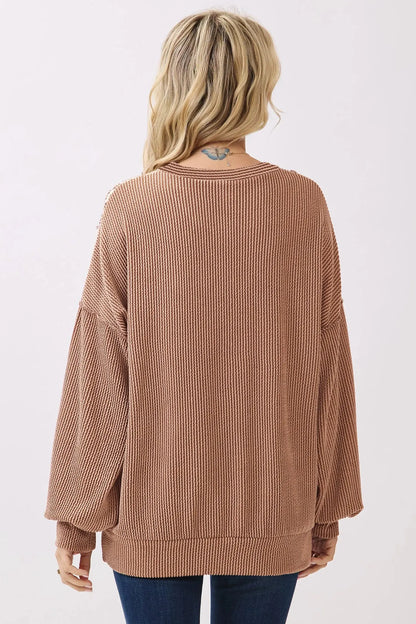 DUNE Leopard Print Colorblock Ribbed Knit Top