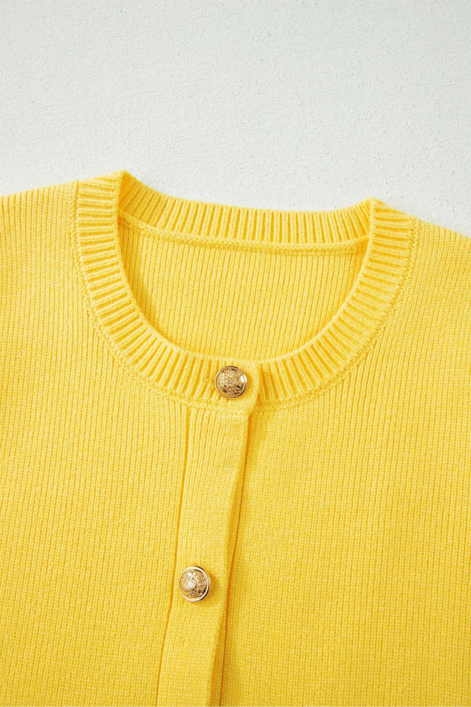 White Solid Color Sleeveless Knit Button Pocketed Sweater Nataliz