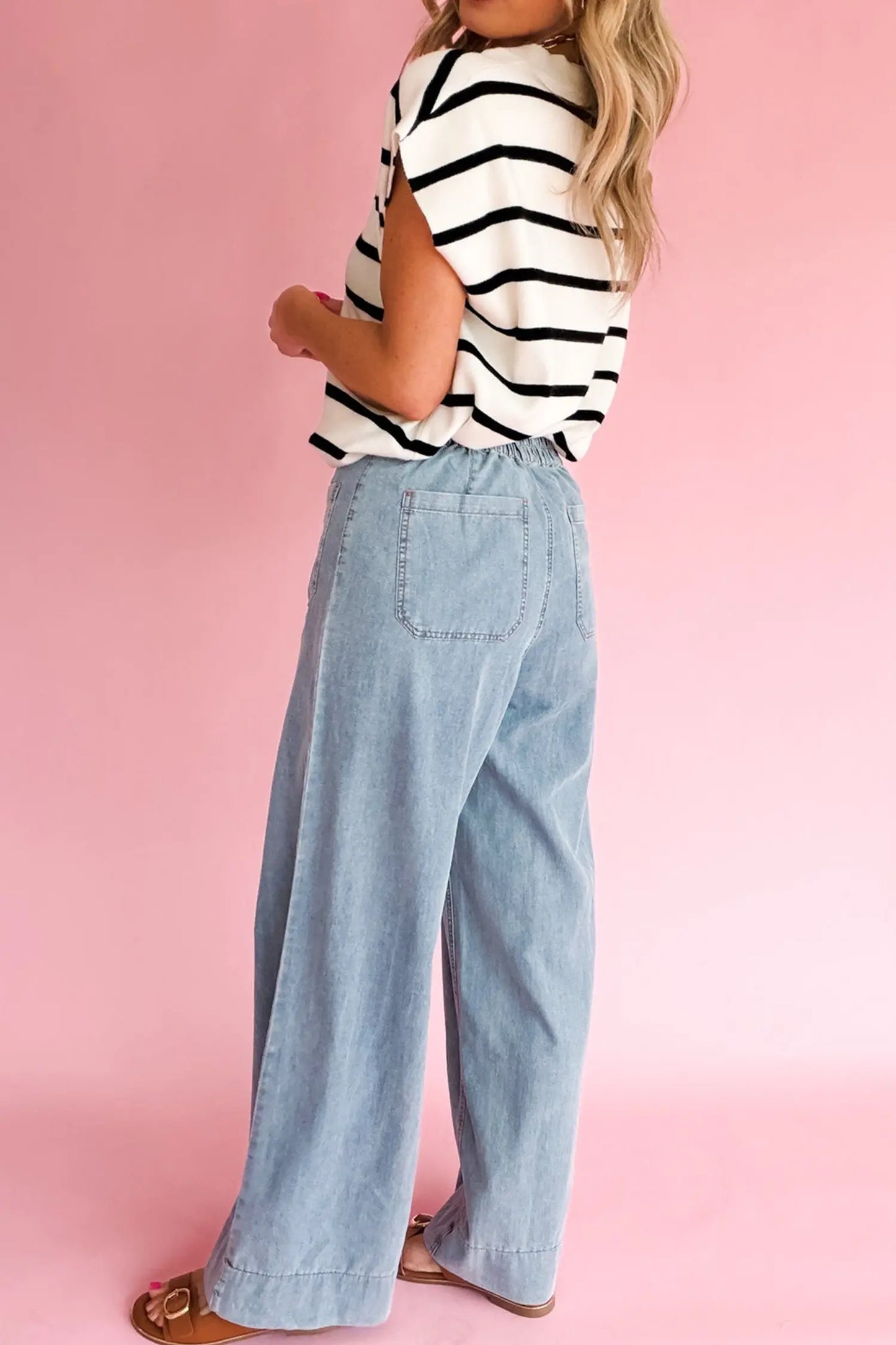 Beau Blue Solid Full-Length Regular Pocket Detail Wholesale Denim Jeans