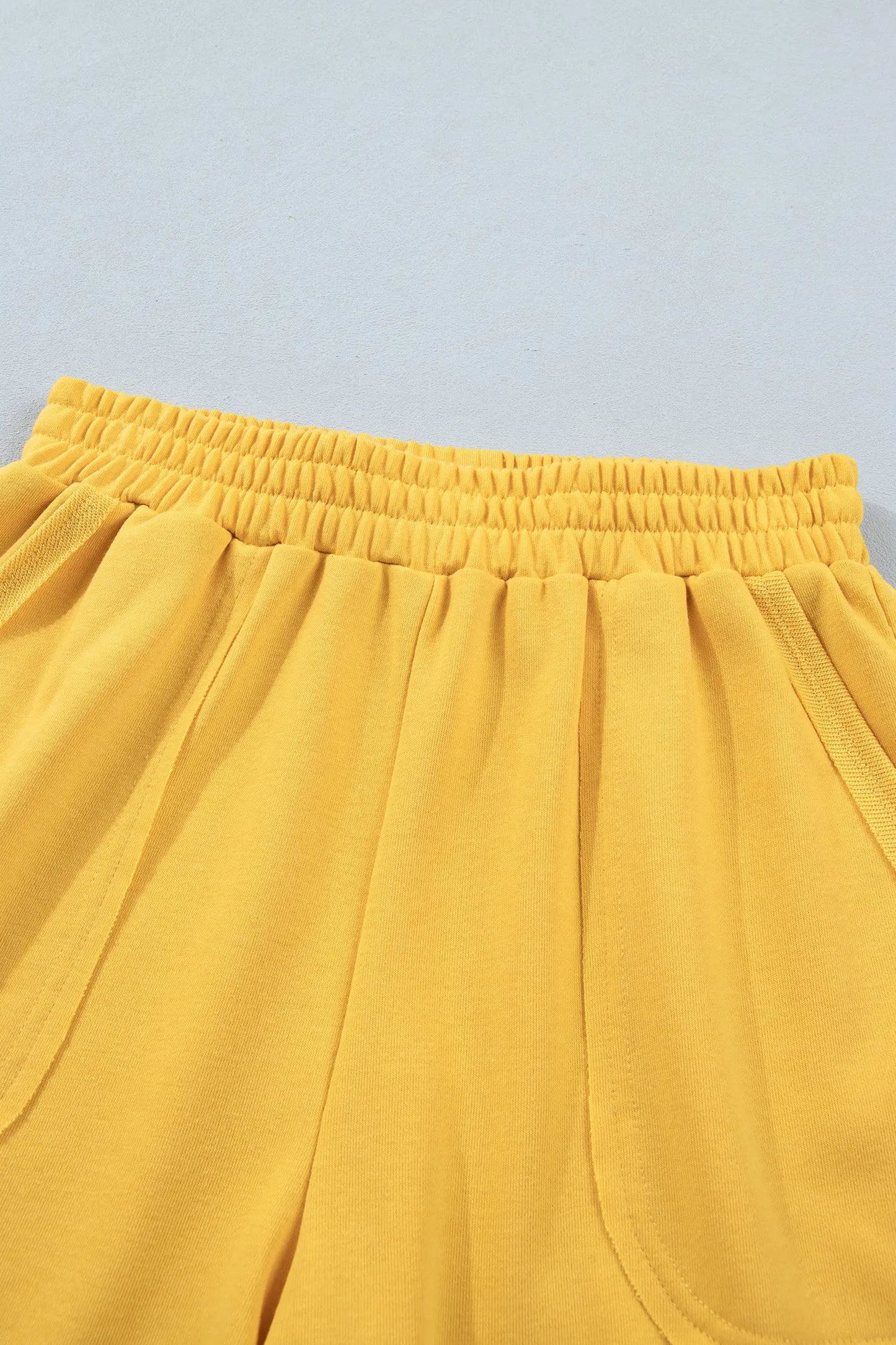 Banana Cream Loose Polo Tee Elastic Waist 2pcs Short Set Nataliz