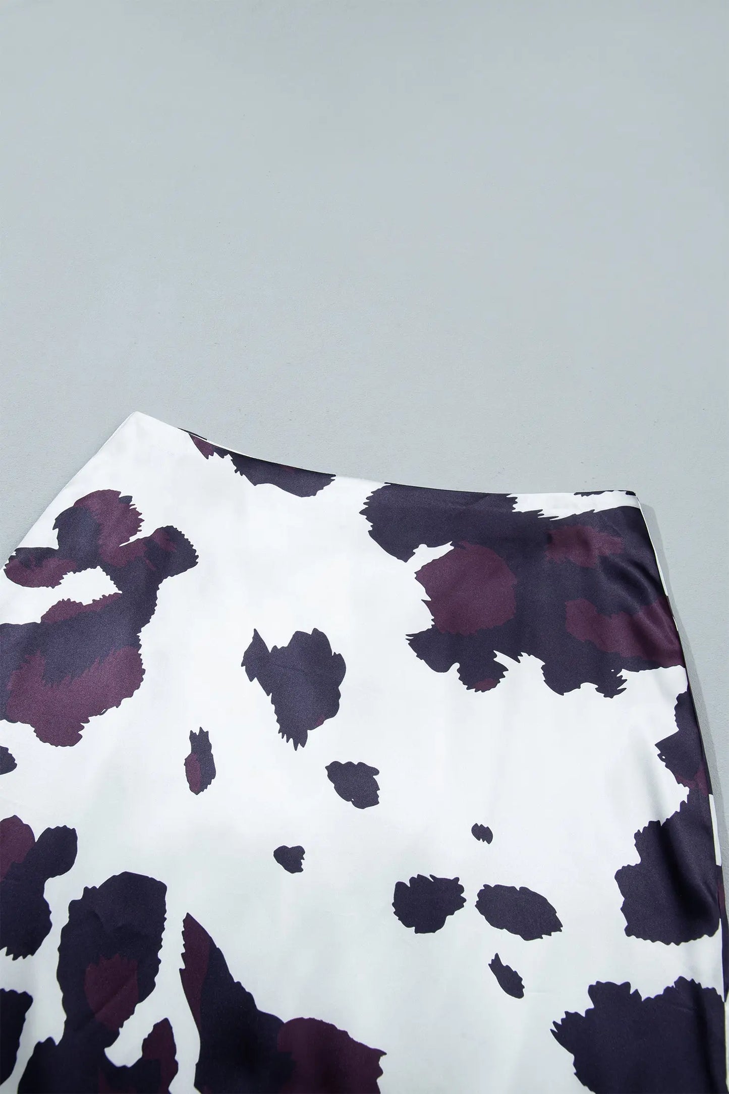 Brown Abstract Print Western Long Metal Zip-Up Waist Daily Wear Skirt