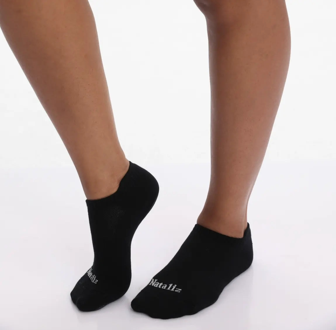 Nataliz® black low cut ankle socks front view