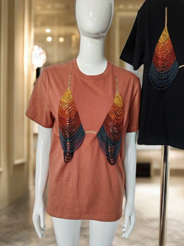 Beaded Bralette Print Short Sleeve Tee mannequin view · nz-bg-v1