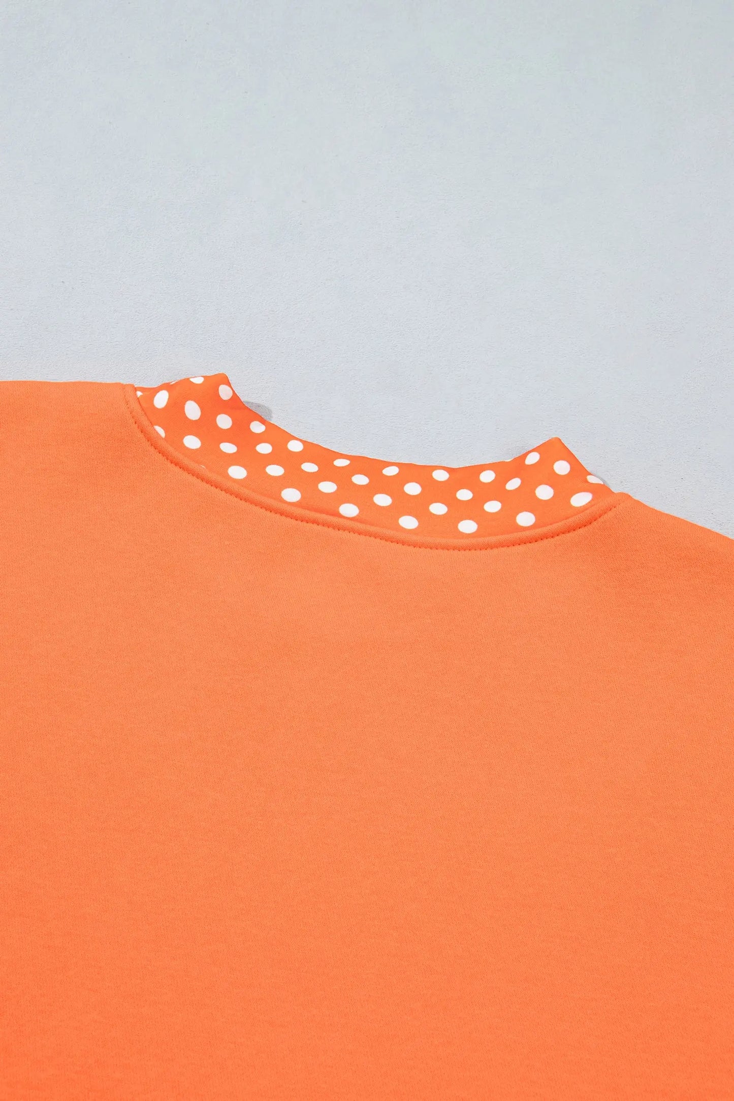 Pink Colorblock Polka Dot Contrast Trim Oversized Sweatshirt