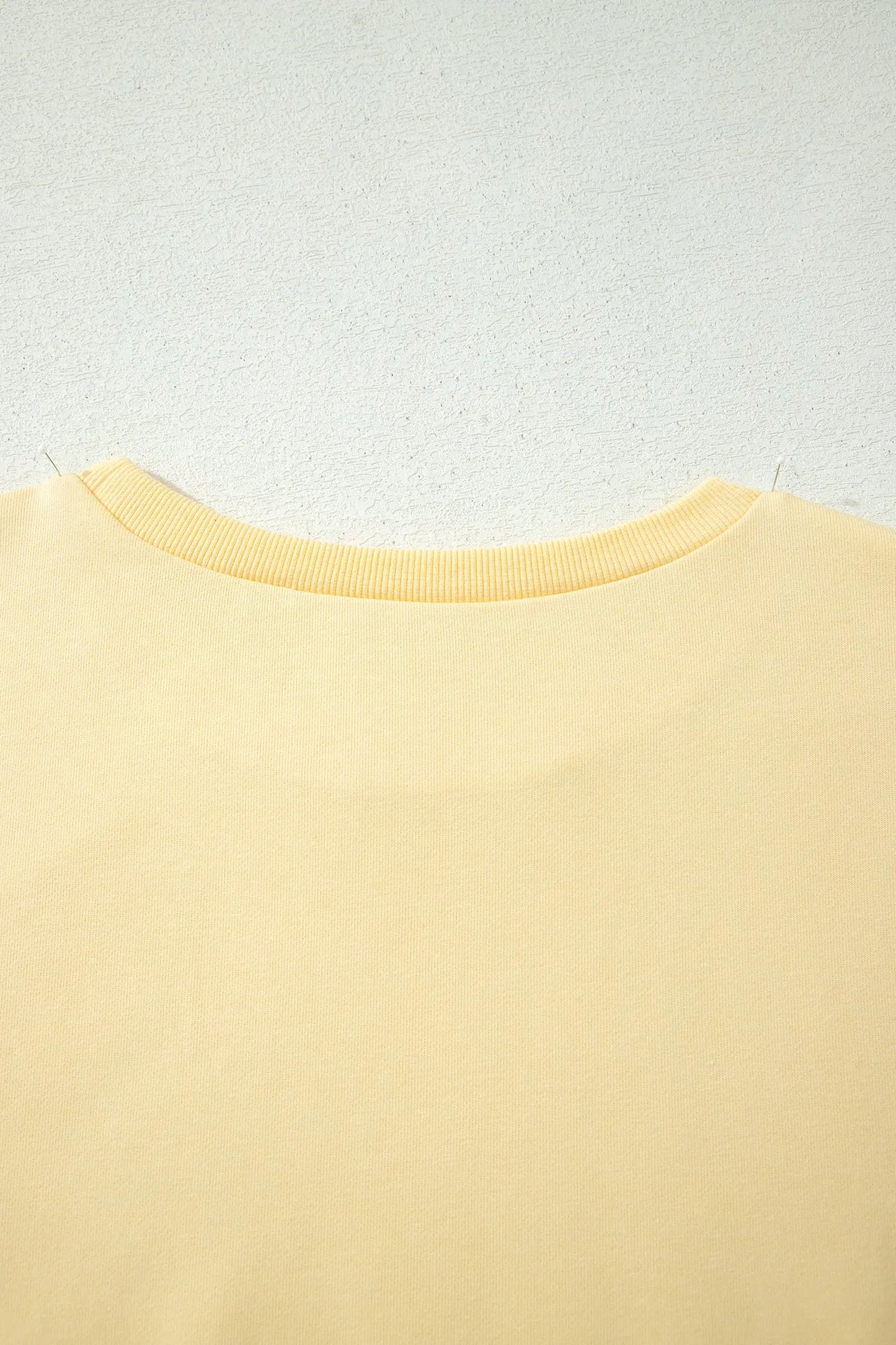 Yellow Cream Eyelet Embroidered Lace Patchwork Cropped Pullover Drawstring Pants Set
