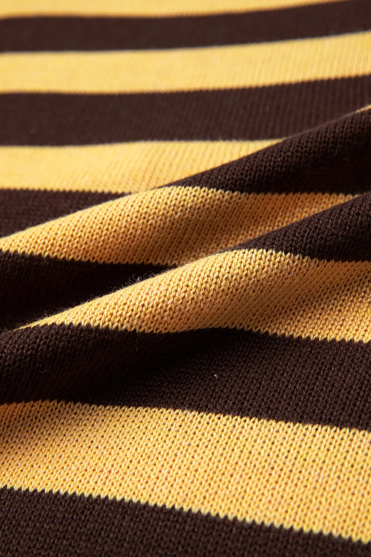 Brown Stripe Striped Drop Shoulder Colorblock Pullover Sweater