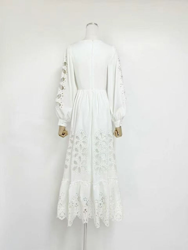 Broderie Cut-Out Twist Front Maxi Dress mannequin view · nz-alt-v1