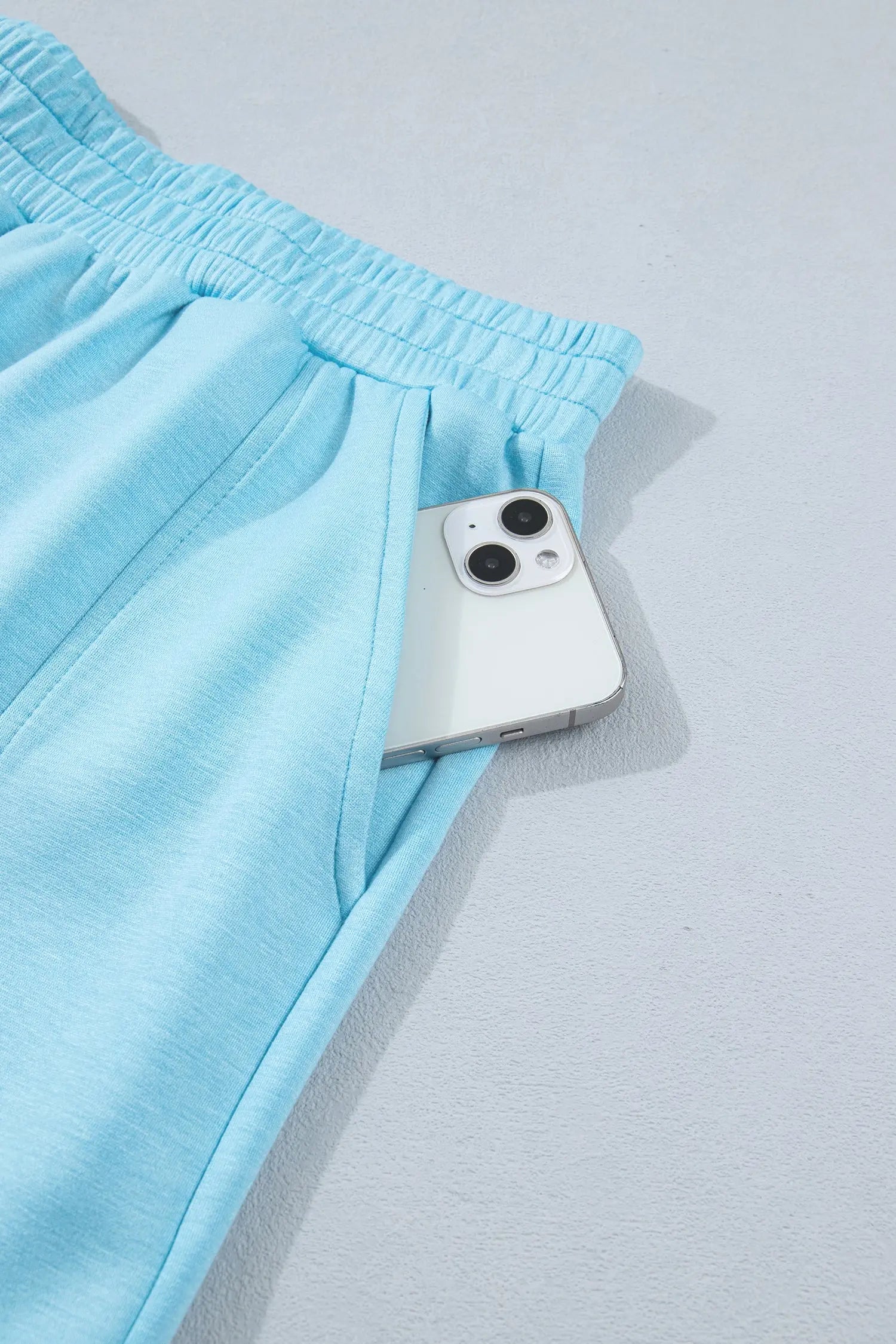 Myosotis Half Zip High Neck Tee Athleisure Short Set Nataliz