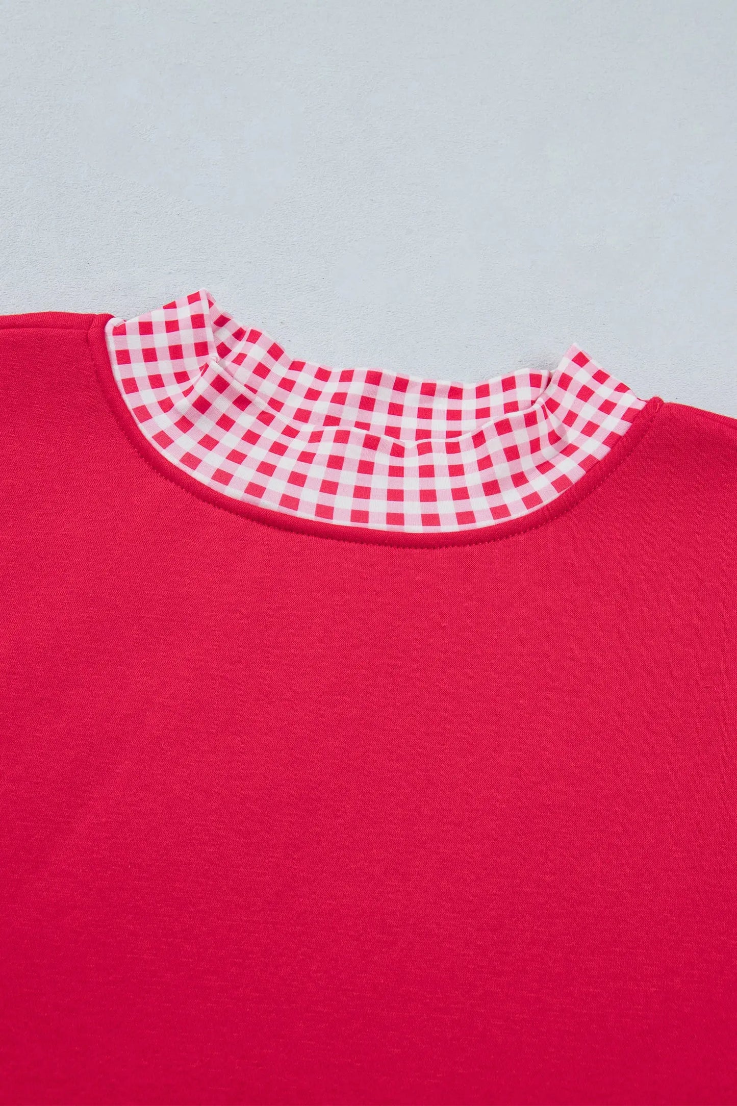 Pink Colorblock Polka Dot Contrast Trim Oversized Sweatshirt