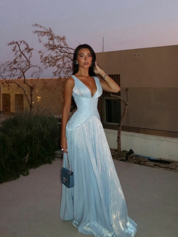 Pleated Halter Neck Maxi Dress with Front Slip model front view · nz-alt-v1