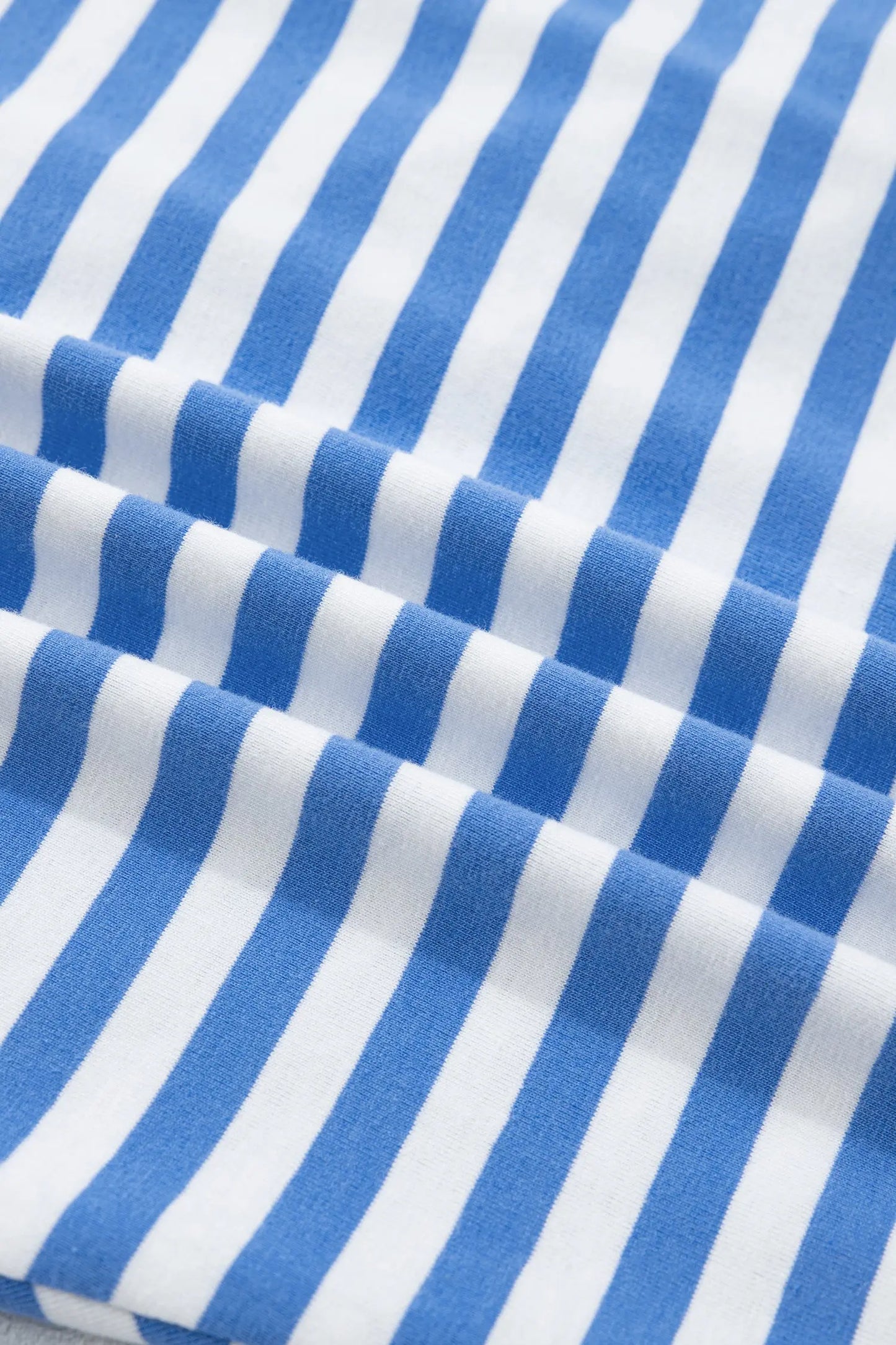Sky Blue Stripe Nautical Tie Contrast Trim Round Neck T Shirt Mini Dress Nataliz