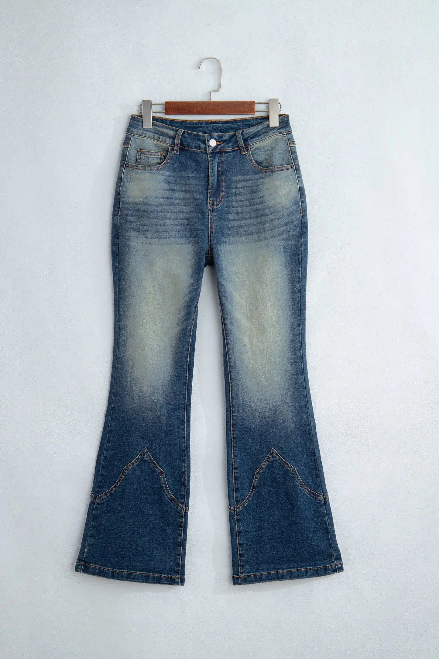 Sail Blue Pocket Detail Flare Leg Jeans