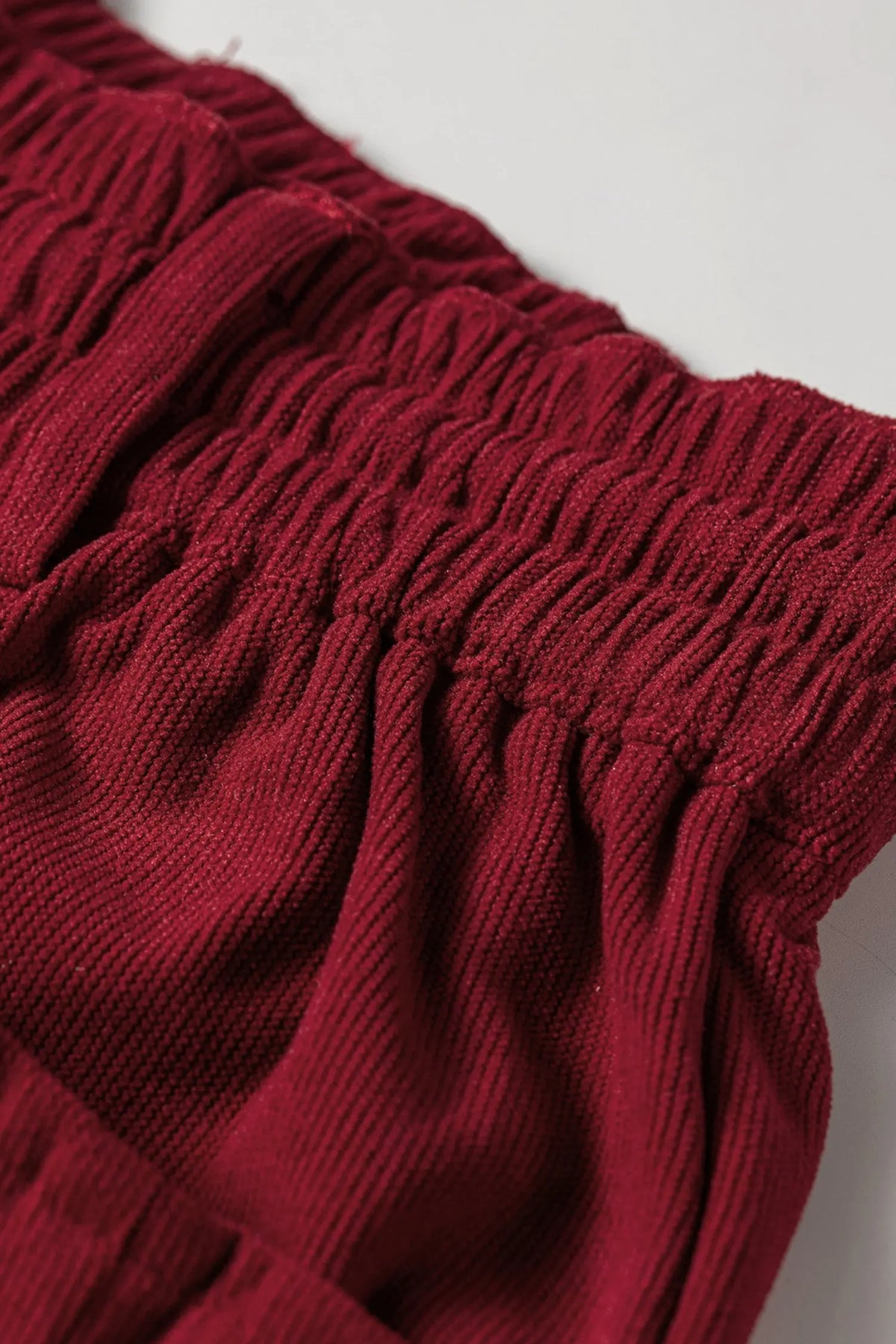 Chestnut Elastic Waist Drawstring Corduroy Casual Pants