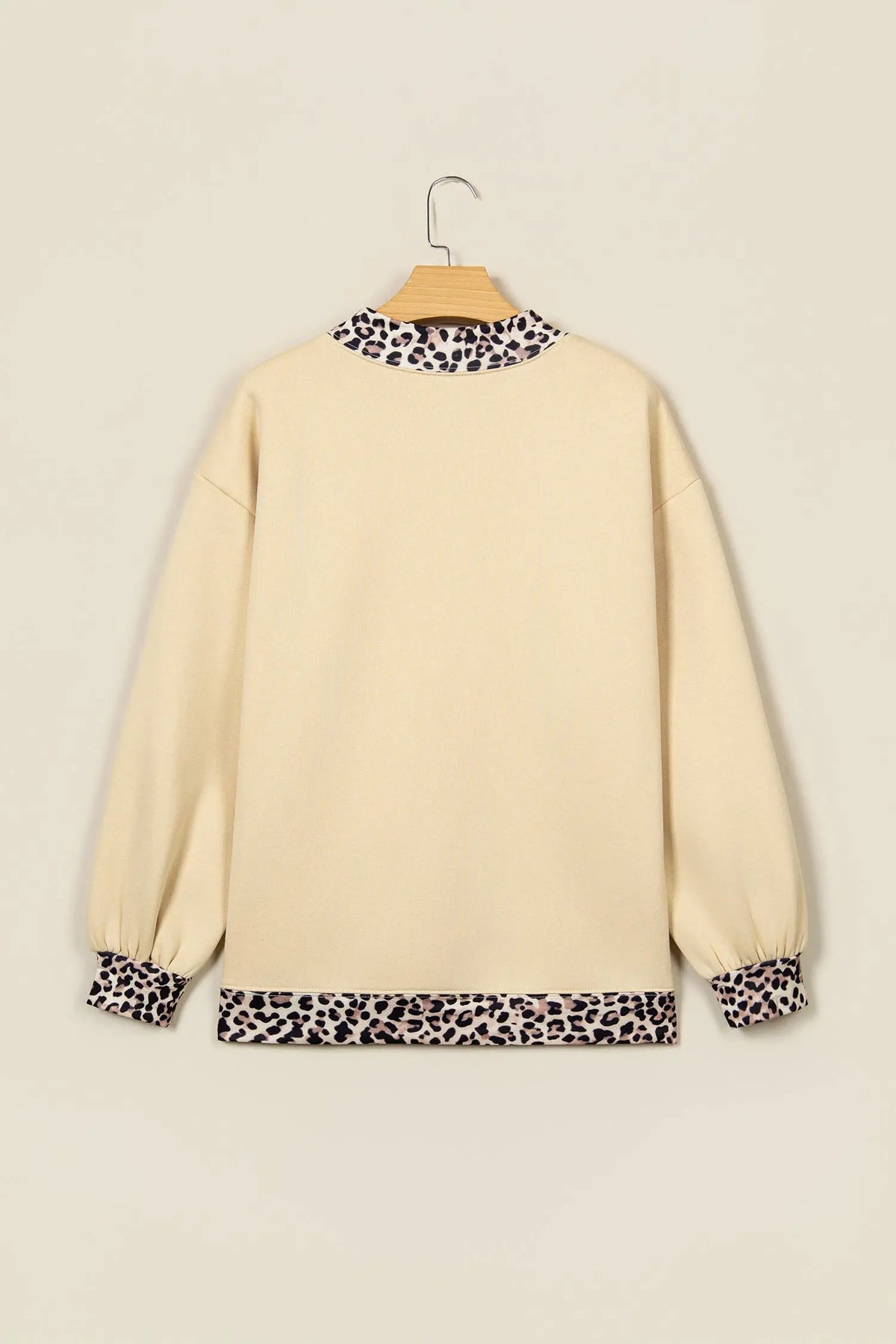 Polka Dot Trim High Neck GRACE Letter Graphic Baggy Sweatshirt