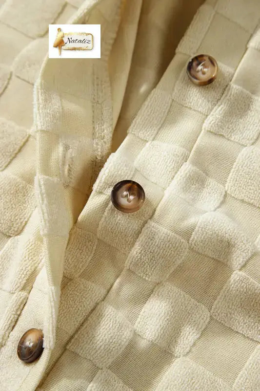 Black Half Buttons Sleeveless Wide Leg Textured Jumpsuit Nataliz