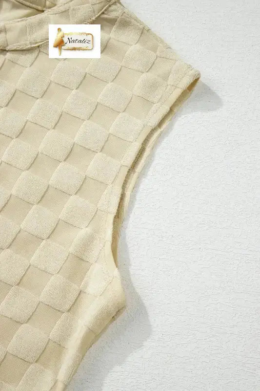 Black Half Buttons Sleeveless Wide Leg Textured Jumpsuit Nataliz