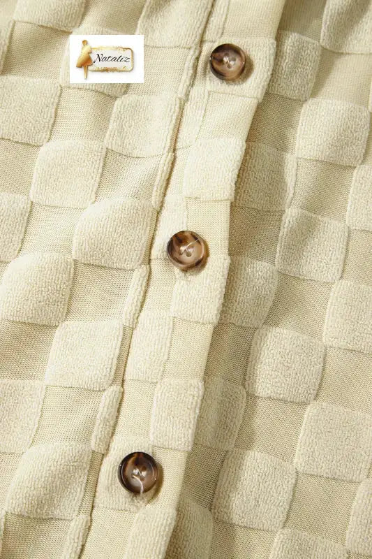 Black Half Buttons Sleeveless Wide Leg Textured Jumpsuit Nataliz