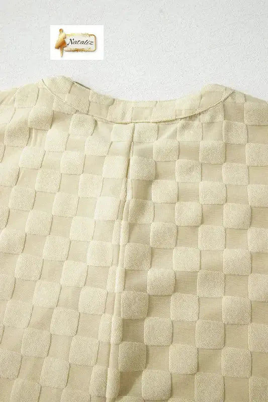 Black Half Buttons Sleeveless Wide Leg Textured Jumpsuit Nataliz