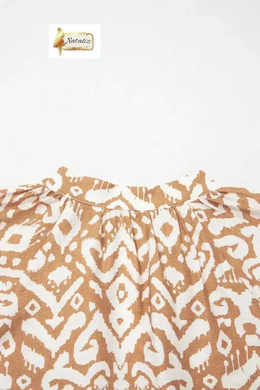 Blue Western Fashion Print Striped Color Block Patchwork Shift Mini Dress Nataliz