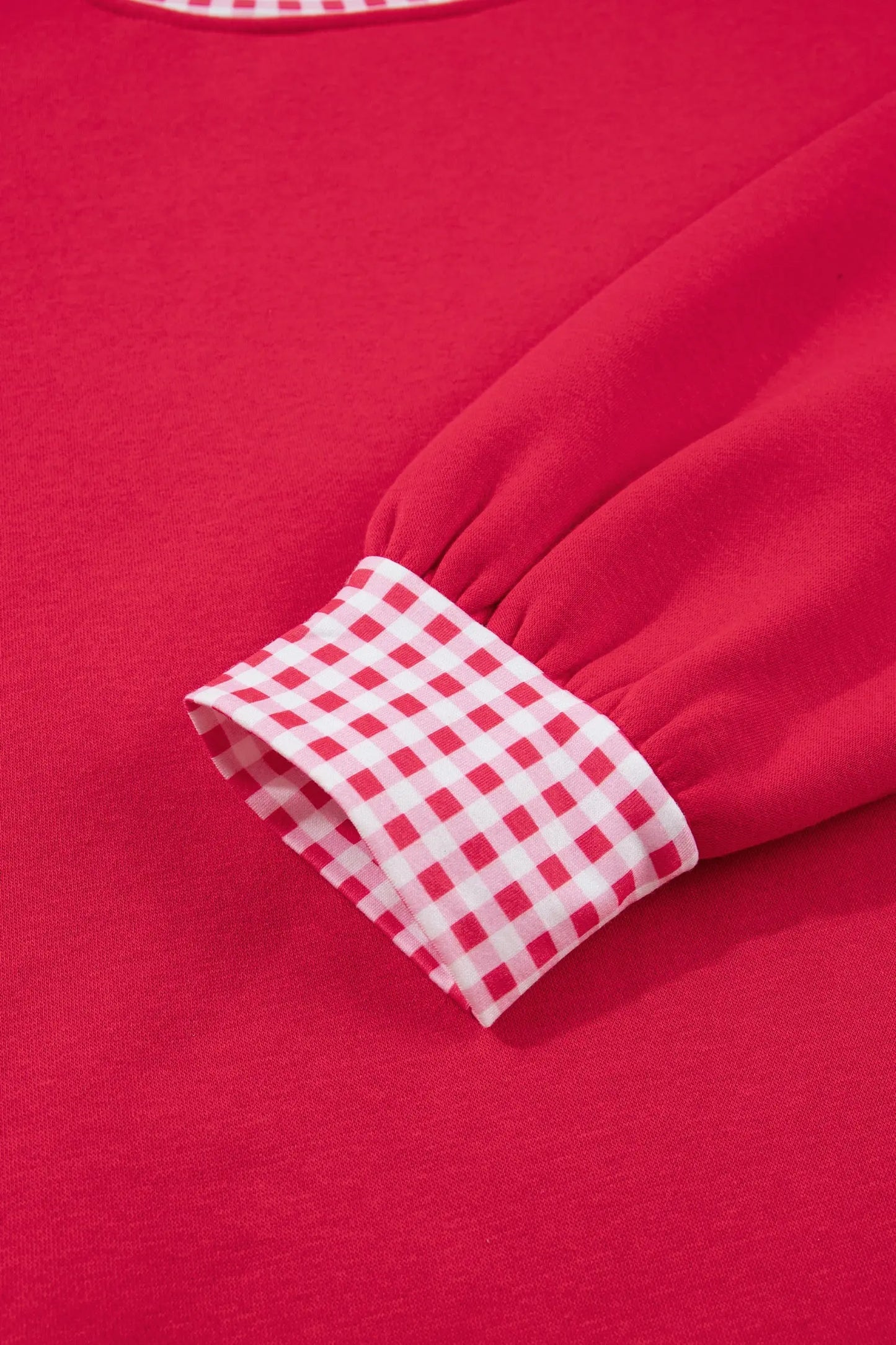 Pink Colorblock Polka Dot Contrast Trim Oversized Sweatshirt