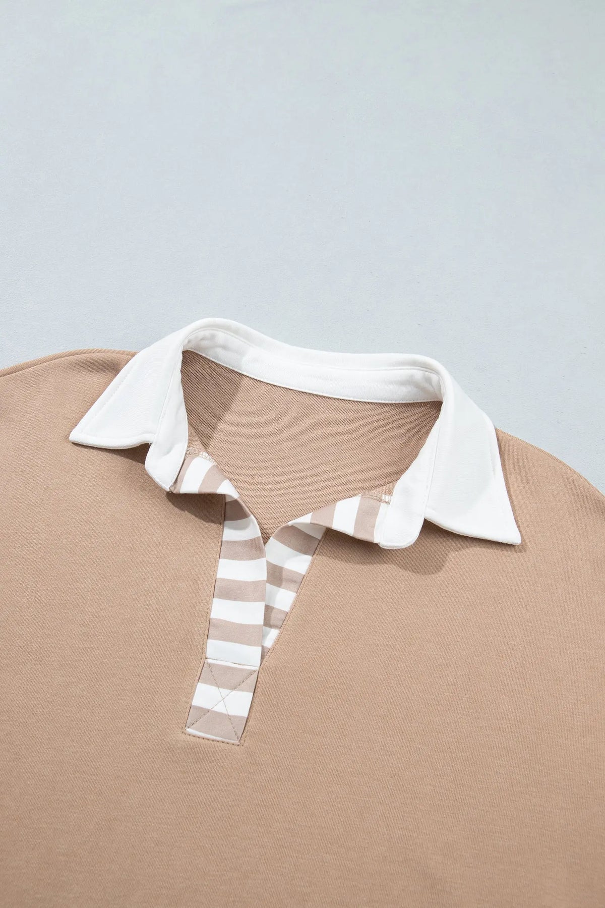 Striped Color Block Pullover Top Drawstring Shorts Set detail view · nz-alt-v1