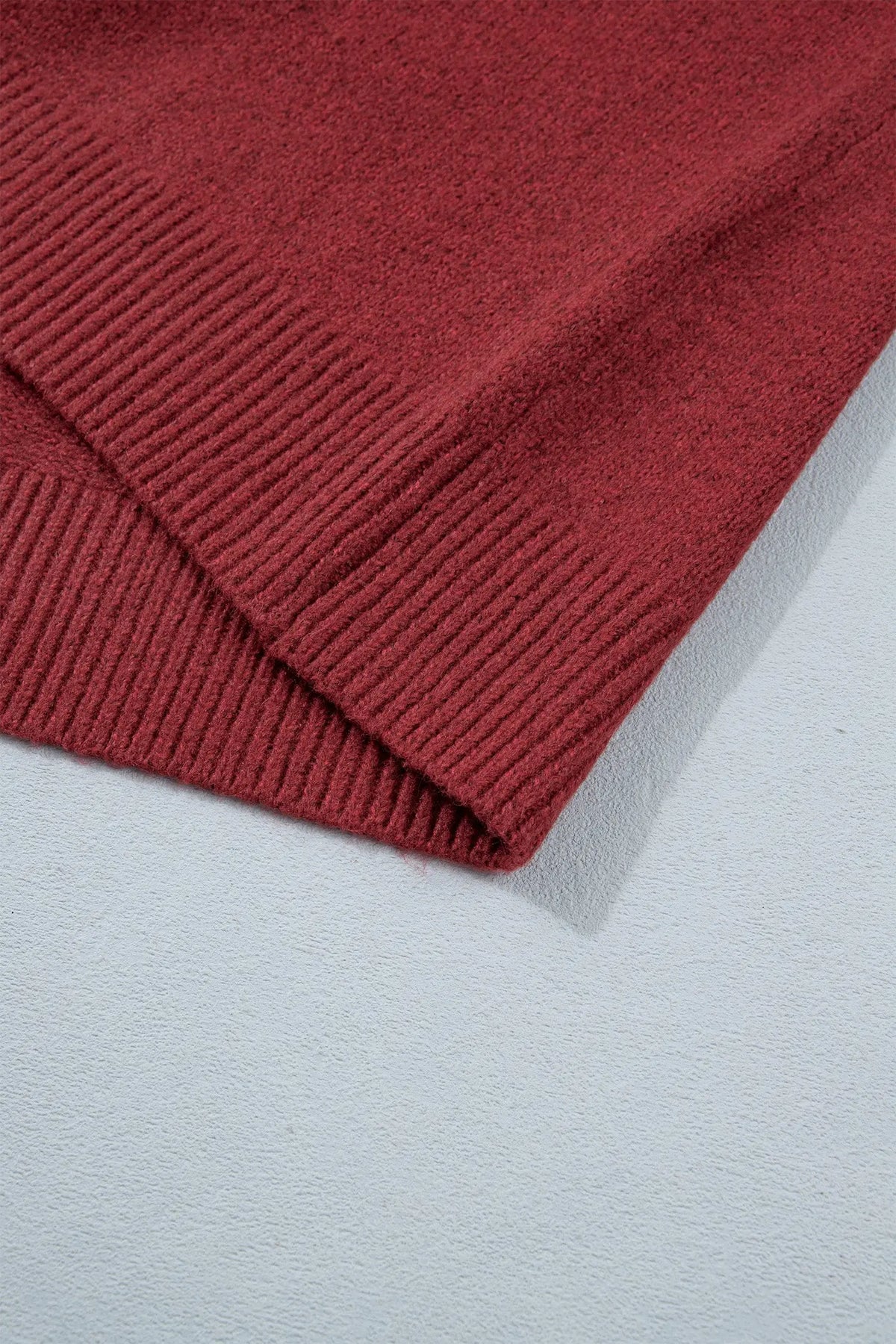 Red Dahlia Christmas Theme Geometric Pattern Knit Round Neck Shift Sweater