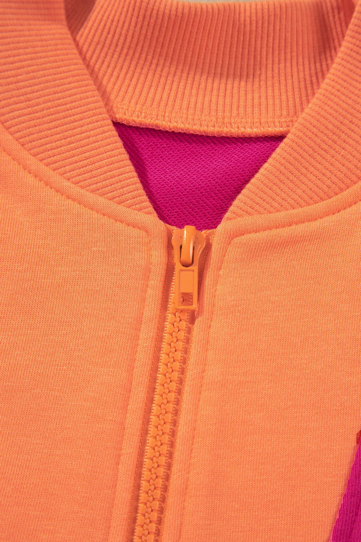 Pitaya Pink Color Block Accent Half Zip Top Athleisure Shorts Set