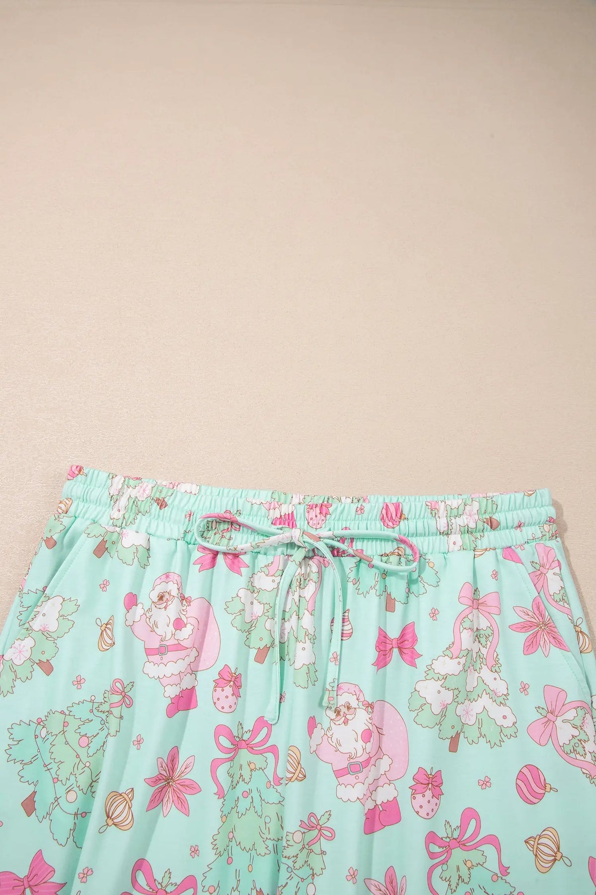 Green Abstract Print Long Sleeve Two Piece Lounge Set