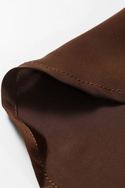 Coffee Multi Button Decoration Tab Long Sleeve Casual Shirt