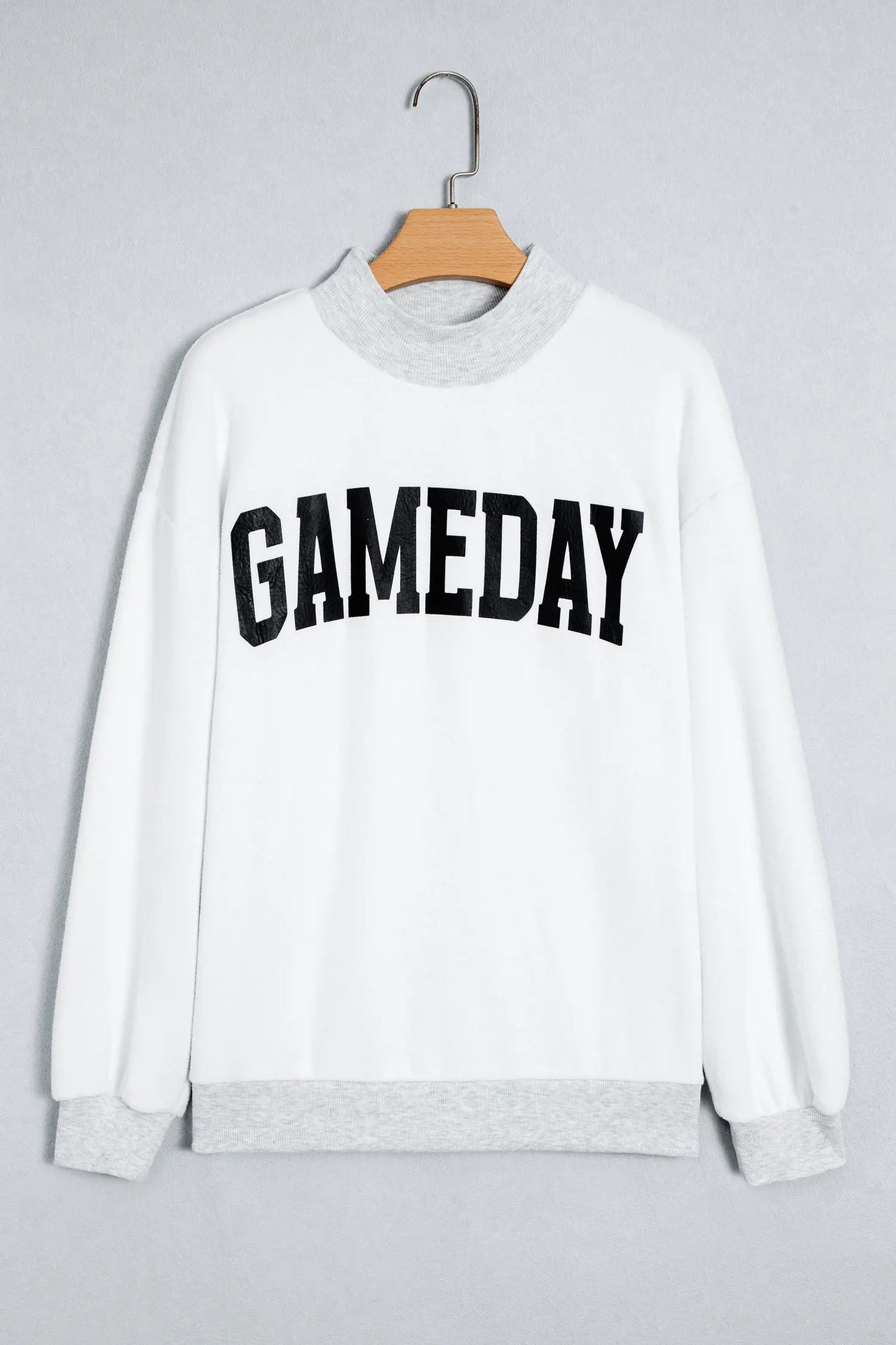 Light Grey High Neck GAMEDAY/ FOOTBALL Double Side Printed Reversible Sweatshirt
