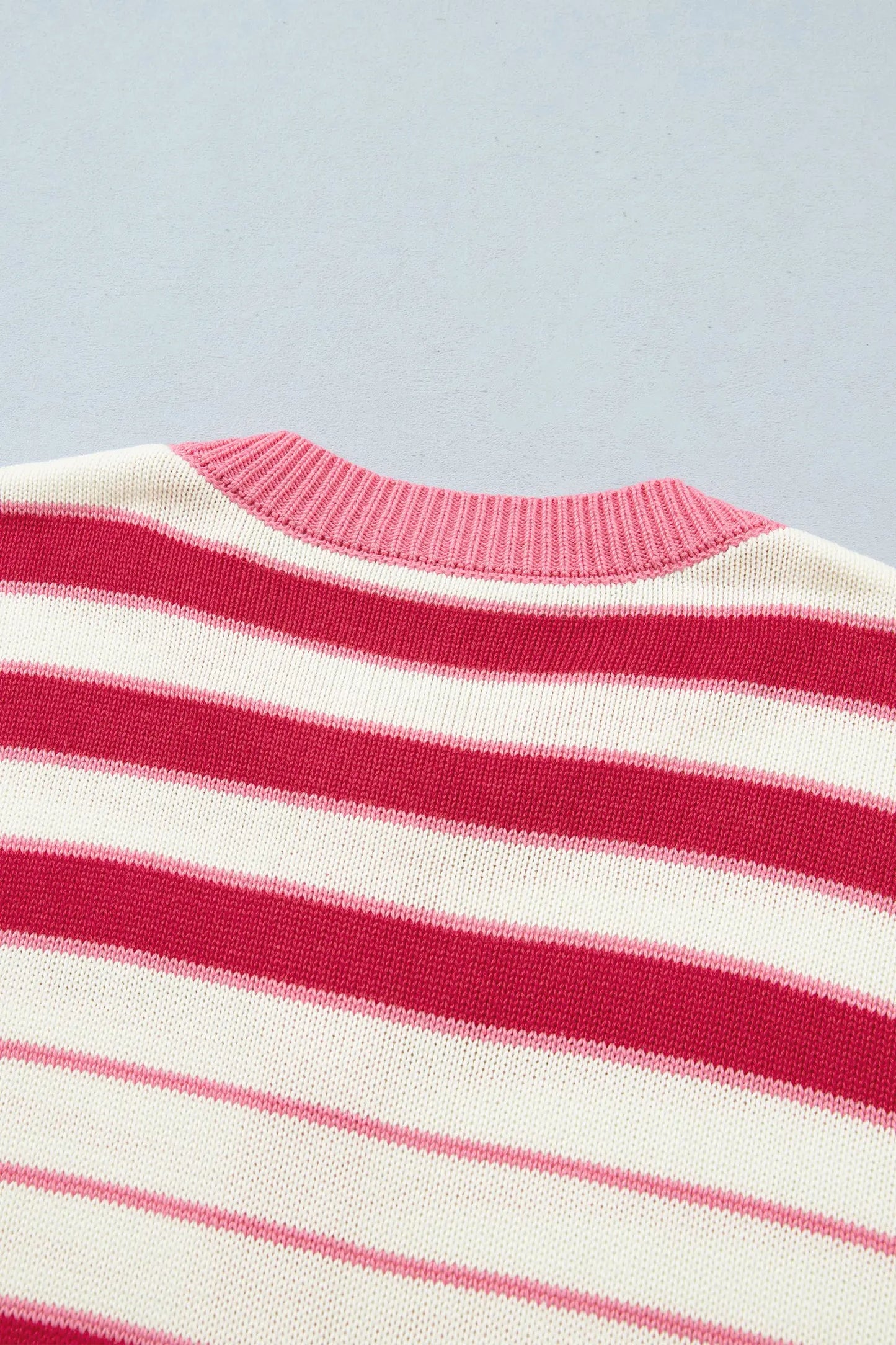 Red Stripe V Neck Long Sleeve Regular Fit Cardigan