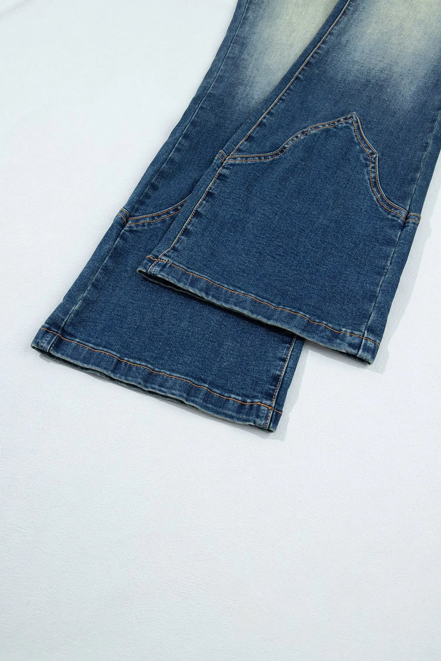 Sail Blue Pocket Detail Flare Leg Jeans