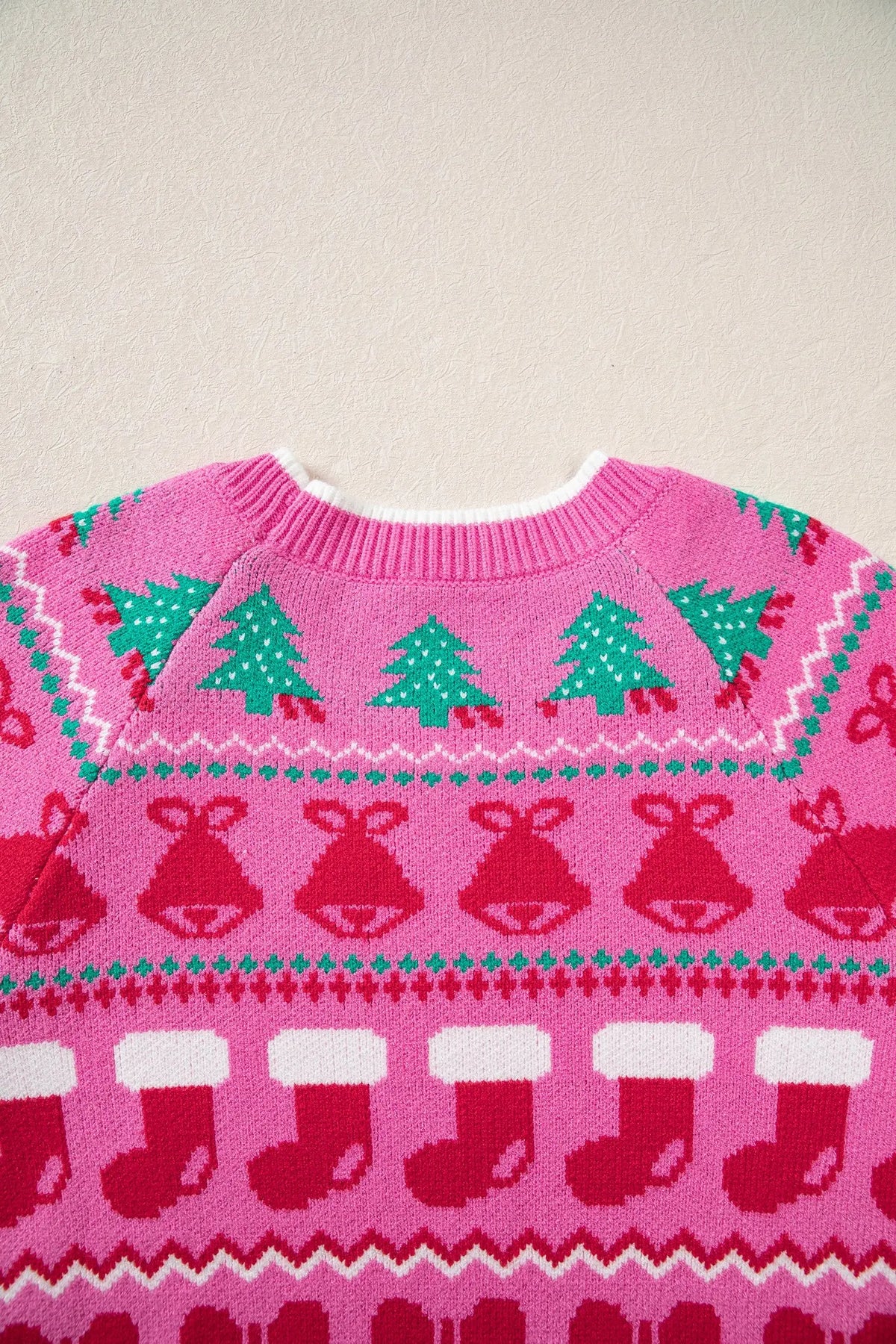 Christmas Holiday Graphic Round Neck Knit Sweater