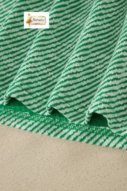 Clearly Aqua Twilled Print Lace Trim Ruffled Short Sleeve Blouse Nataliz