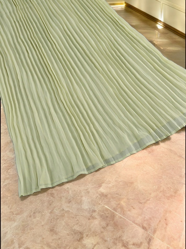 Tiered Ruffle Halter Neck Pleated Maxi Dress detail view · nz-bg-v1