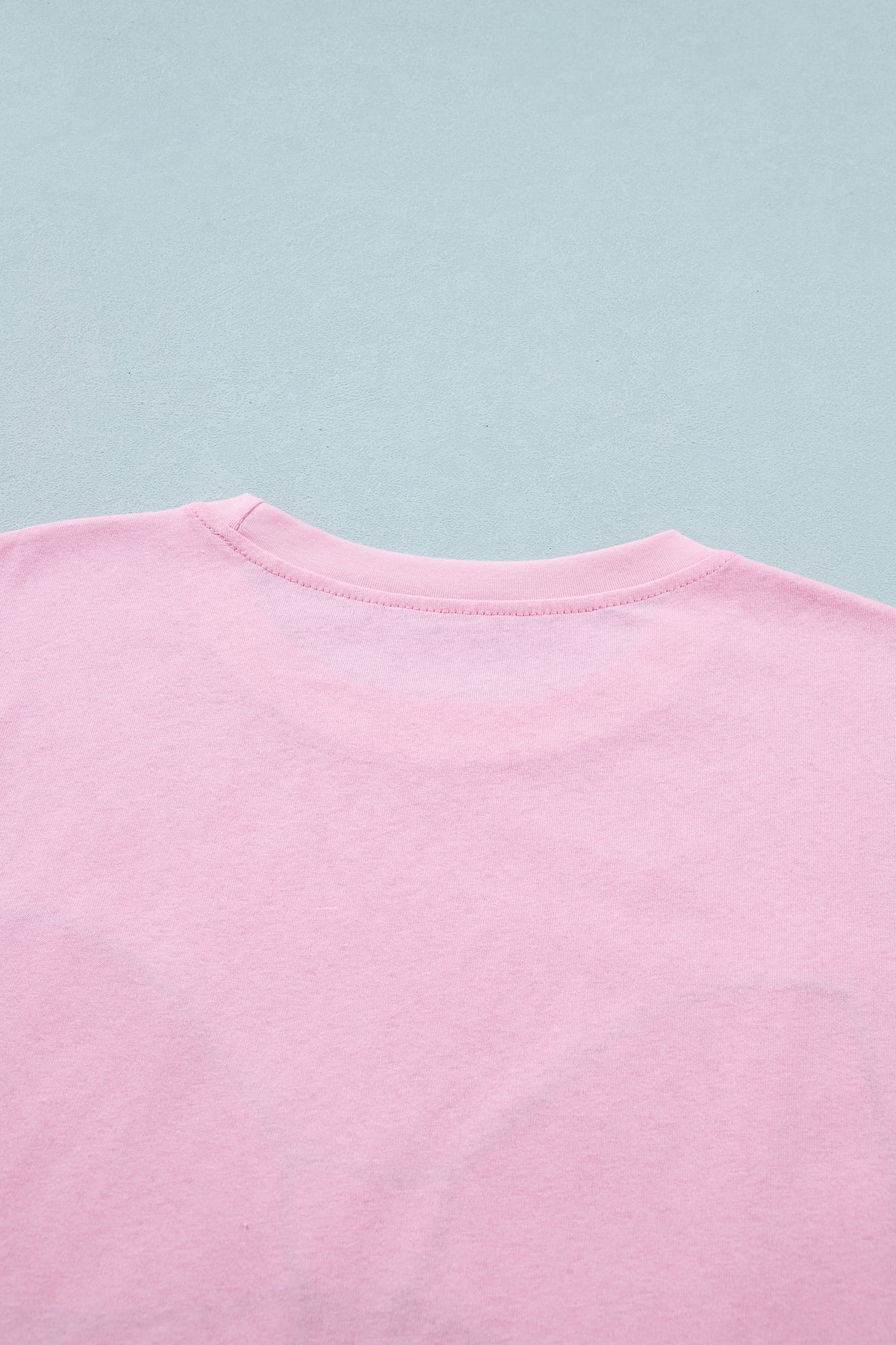 Leopard Bow Embroidered Cotton Round Neck T Shirt
